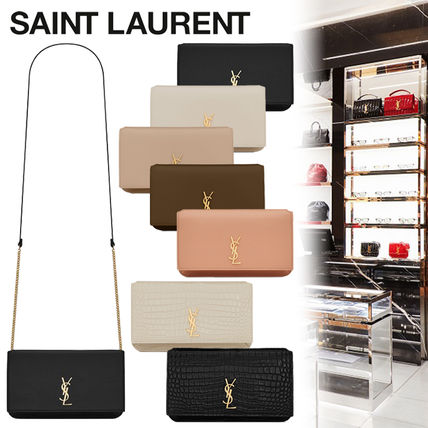 Saint Laurent Casual Style Unisex Calfskin Chain Plain Party Style (635095DND1J1000, 635095DND1J9207, 6350950U40J9830, 6350950U40J3234, 6350950U40J2721, 6350950U40J9207, 6350950U40J1000)
