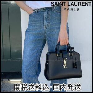 Saint Laurent CABAS 2WAY Plain Leather Elegant Style Handbags