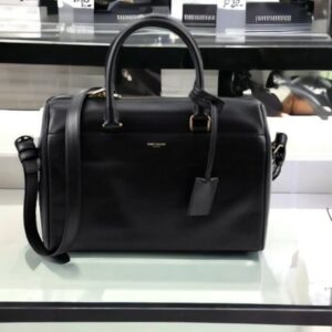 Saint Laurent Plain Leather Logo Boston & Duffles (322049 C150J 1000)