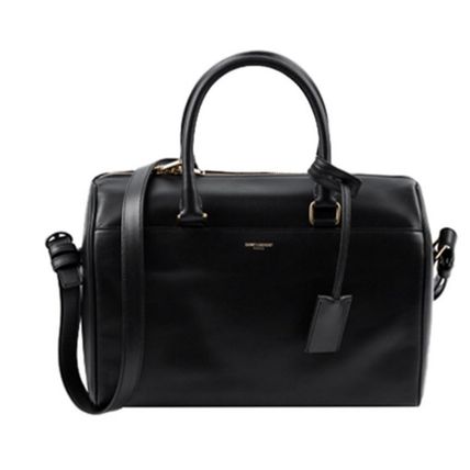 Saint Laurent Plain Leather Logo Boston & Duffles (322049 C150J 1000) - Image 2