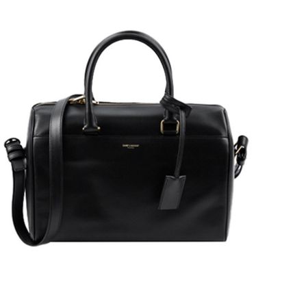 Saint Laurent Plain Leather Logo Boston & Duffles (322049 C150J 1000) - Image 5