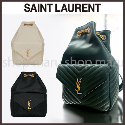 Saint Laurent Casual Style A4 Chain Plain Leather Office Style