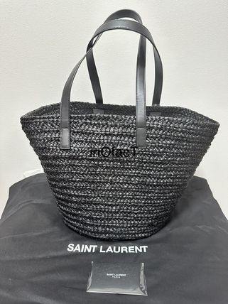 Saint Laurent Casual Style Plain Elegant Style Logo Totes - Image 2