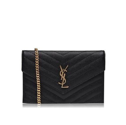 Saint Laurent ENVELOPPE Casual Style Calfskin Street Style 2WAY Leather Party Style (695108BOW012721, 695108BOW021000, 695108BOW011000) - Image 5