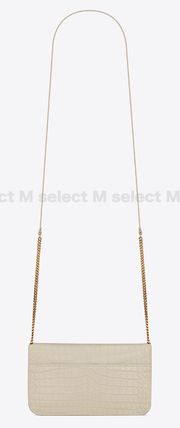 Saint Laurent Calfskin Chain Logo Shoulder Bags - Image 4