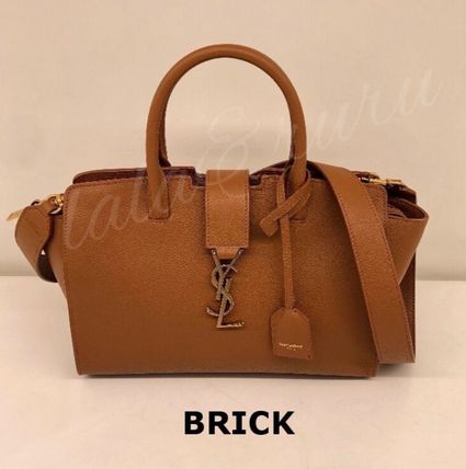 Saint Laurent DOWNTOWN 2020-21FW DOWNTOWN BABY TOTE IN GRAINED LEATHER (635346B680W1011) - Image 4