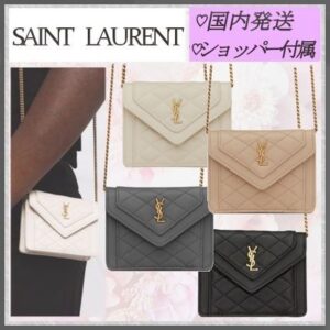 Saint Laurent Casual Style Unisex Lambskin Plain Leather Party Style (6856121EL071112, 6856121EL072721, 6856121EL079207, 6856121EL071000)