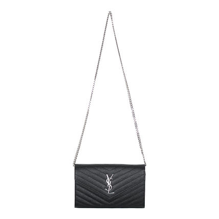 Saint Laurent Monogram Casual Style Calfskin Street Style Chain Plain - Image 3