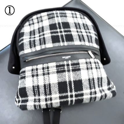 Saint Laurent Other Plaid Patterns Casual Style Logo Backpacks - Image 3