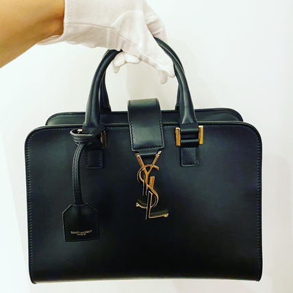 Saint Laurent CABAS 2WAY Plain Leather Office Style Elegant Style Crossbody - Image 2