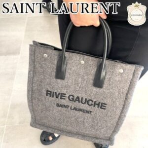 Saint Laurent CABAS RIVE GAUCHE Unisex Elegant Style Logo Outlet Totes