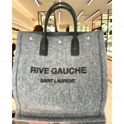 Saint Laurent CABAS RIVE GAUCHE Unisex Elegant Style Logo Outlet Totes - Image 3