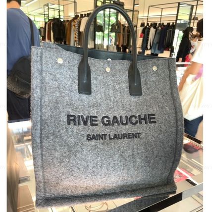 Saint Laurent CABAS RIVE GAUCHE Unisex Elegant Style Logo Outlet Totes - Image 4
