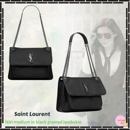 Saint Laurent Niki Monogram Lambskin 2WAY Chain Plain Party Style Elegant Style (633178AACIA1000)