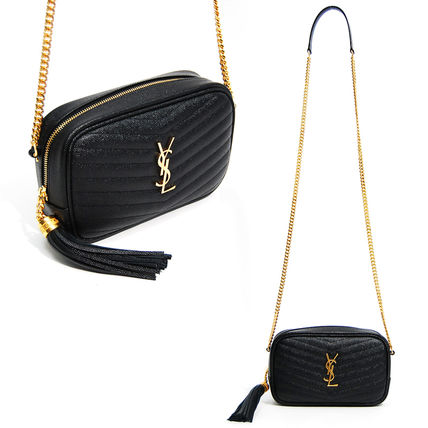 Saint Laurent Casual Style Calfskin Street Style Leather Party Style