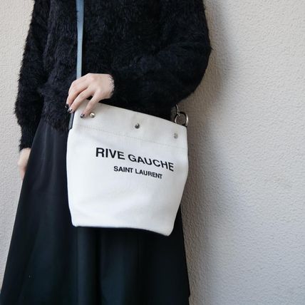 Saint Laurent RIVE GAUCHE BUCKET BAG IN LINEN (669299FAAAZ9024, 669299FAABK9053)