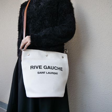 Saint Laurent RIVE GAUCHE BUCKET BAG IN LINEN (669299FAAAZ9024, 669299FAABK9053) - Image 2