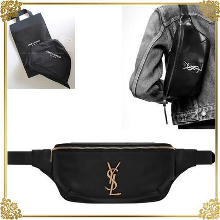 Saint Laurent Plain Leather Logo Shoulder Bags (89959DME0W1000 )