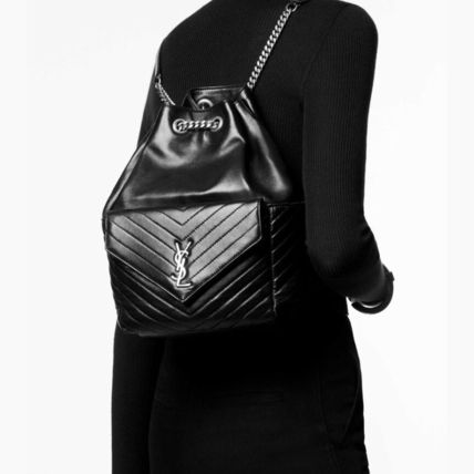 Saint Laurent 2022 SS Casual Style Unisex Lambskin Street Style Plain Leather (6726091EL0710006726091EL079207, 6726091EL0710006726091EL071000) - Image 3
