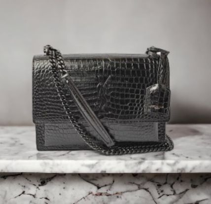 Saint Laurent Casual Style Plain Leather Party Style Elegant Style (442906ND0J1000)