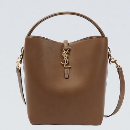 Saint Laurent Plain Leather Logo Shoulder Bags