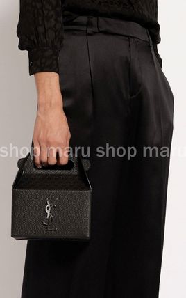 Saint Laurent Monogram Casual Style Unisex Vanity Bags Plain Leather - Image 2