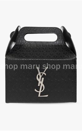 Saint Laurent Monogram Casual Style Unisex Vanity Bags Plain Leather - Image 3