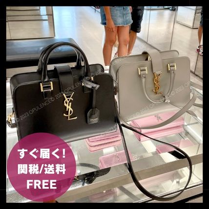 Saint Laurent CABAS Casual Style 2WAY Plain Leather Party Style Elegant Style (568853)