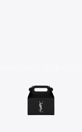 Saint Laurent Monogram Casual Style Unisex Vanity Bags Plain Leather - Image 4