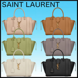 Saint Laurent DOWNTOWN Casual Style Calfskin Street Style 2WAY Plain Leather