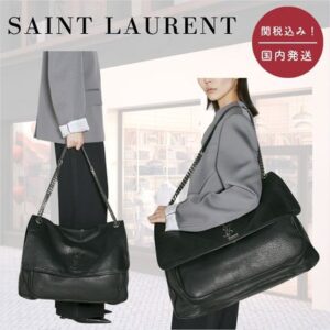 Saint Laurent A4 Chain Leather Logo Shoulder Bags