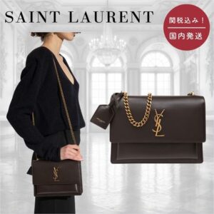 Saint Laurent Chain Leather Crossbody Logo Shoulder Bags