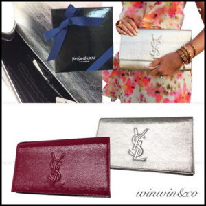 Saint Laurent Leather Elegant Style Clutches